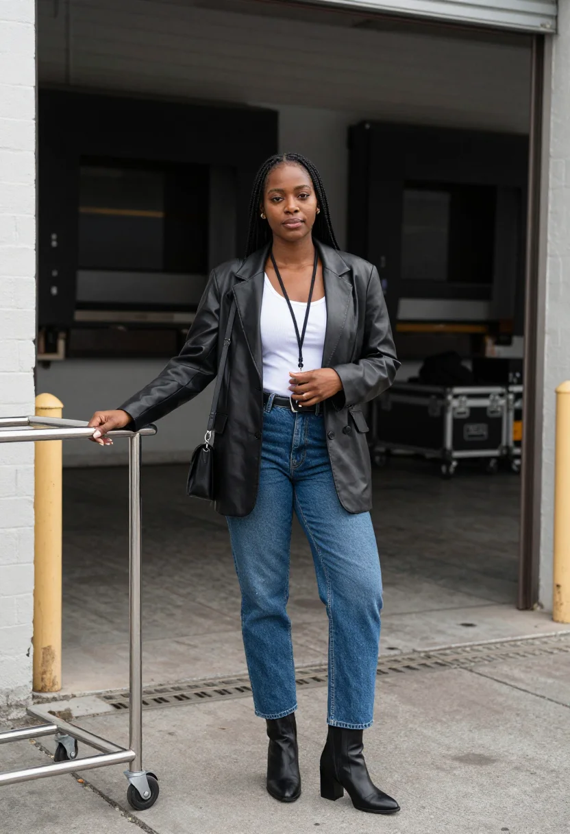 AI nyfw soho sample — portrait of a woman, half-length portrait of a Black woman w