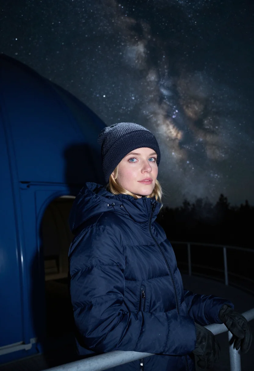 AI observatory midnight sample — portrait of a woman, head-and-shoulders portrait of a Nordic