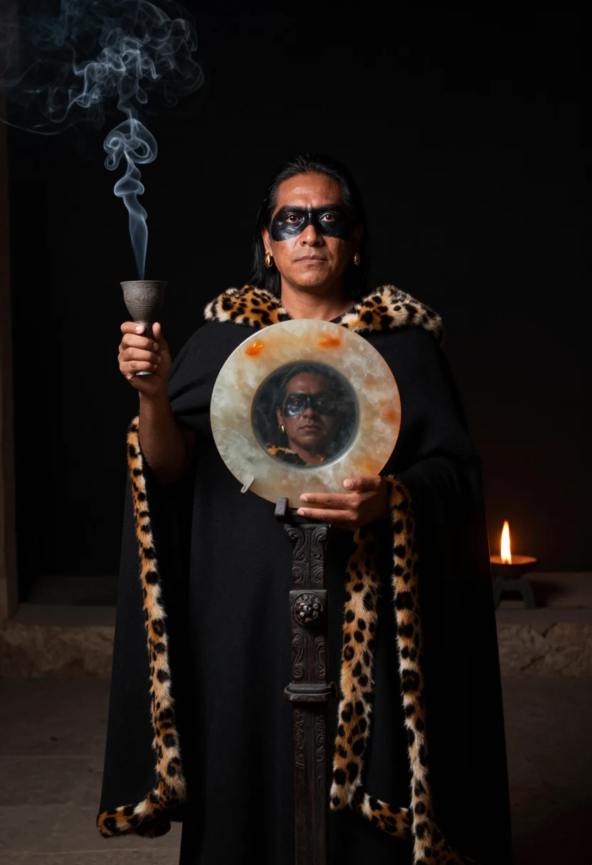AI obsidian mirror sample — portrait of a man, half-length portrait of a Nahua man with