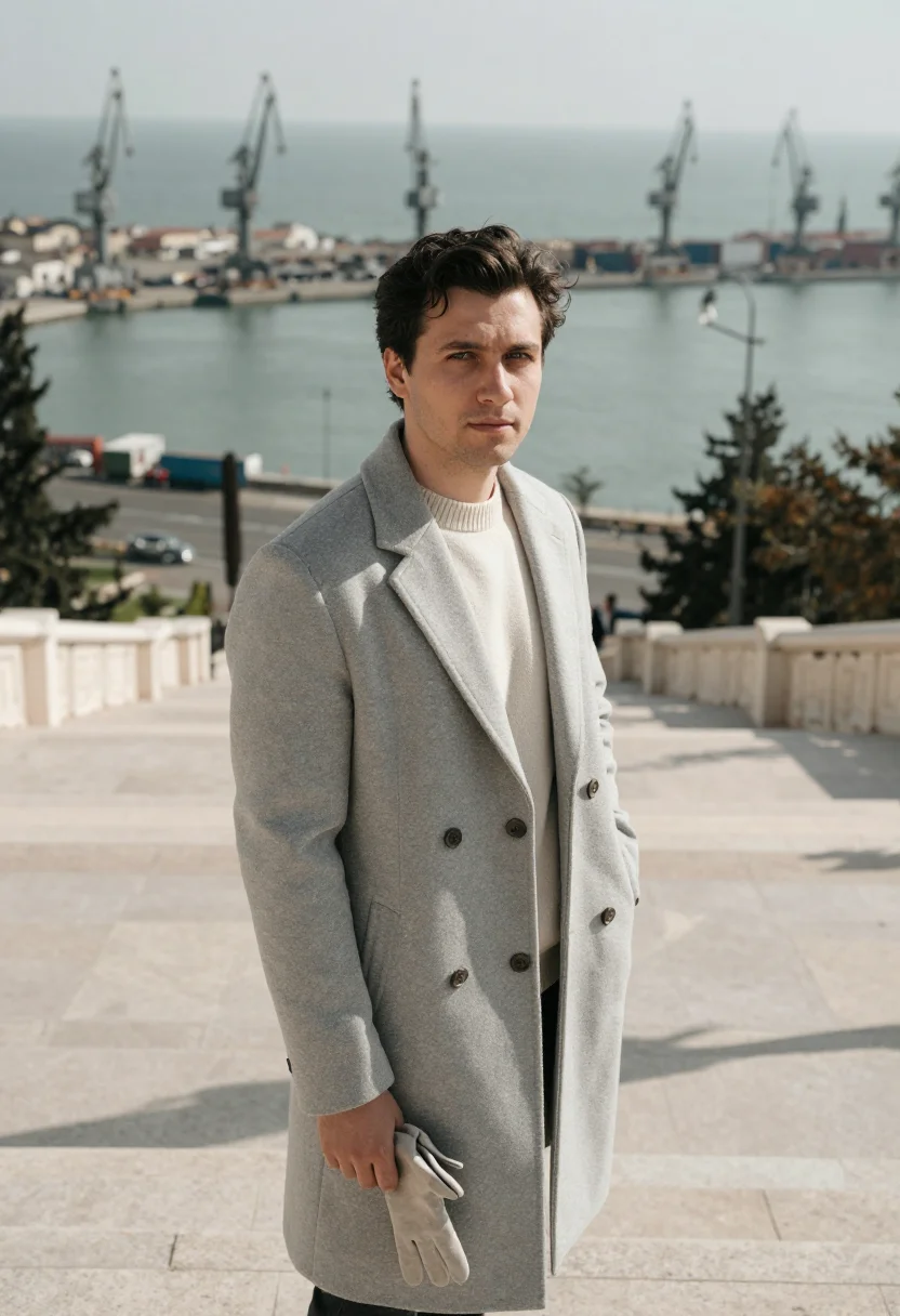 AI odesa shipping executive limestone stairs sample — portrait of a man, of Ukrainian descent in his thirties with