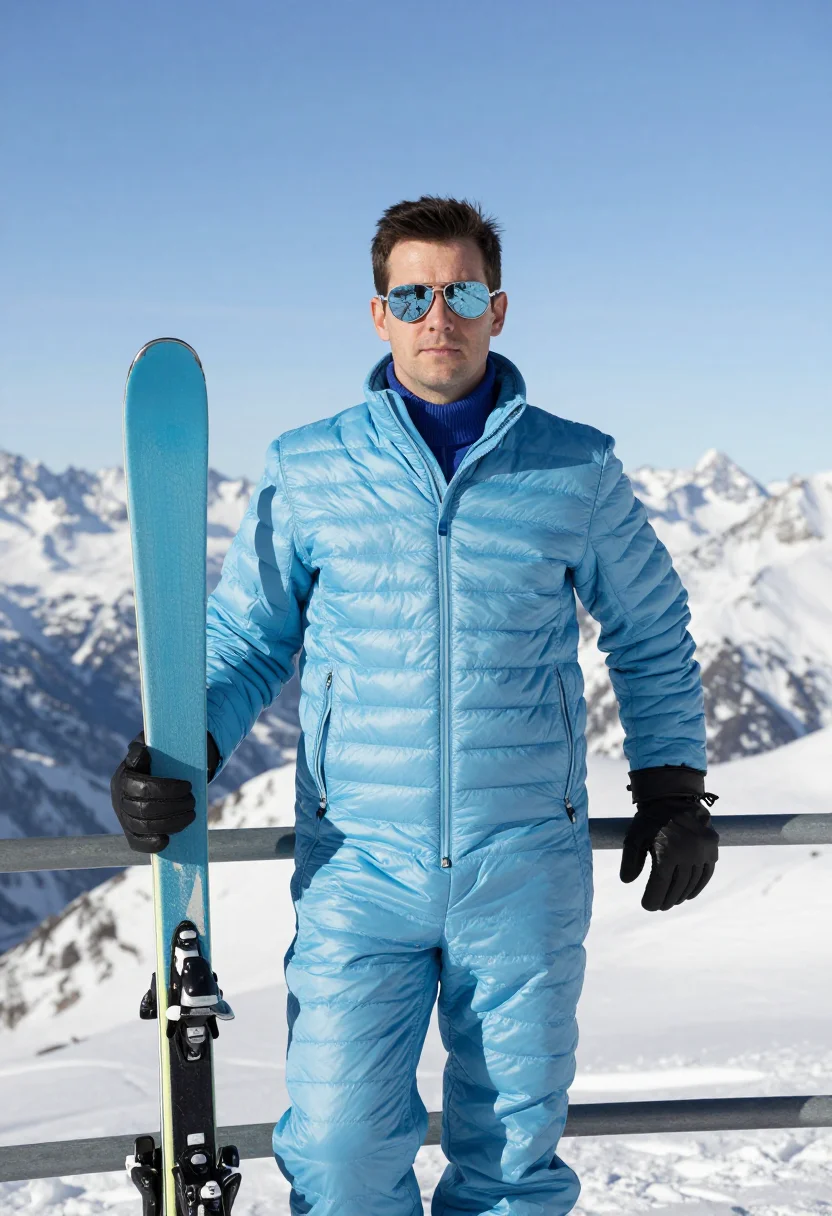 AI ohmss piz gloria sky blue sample — portrait of a man, framed three-quarter length from the crow