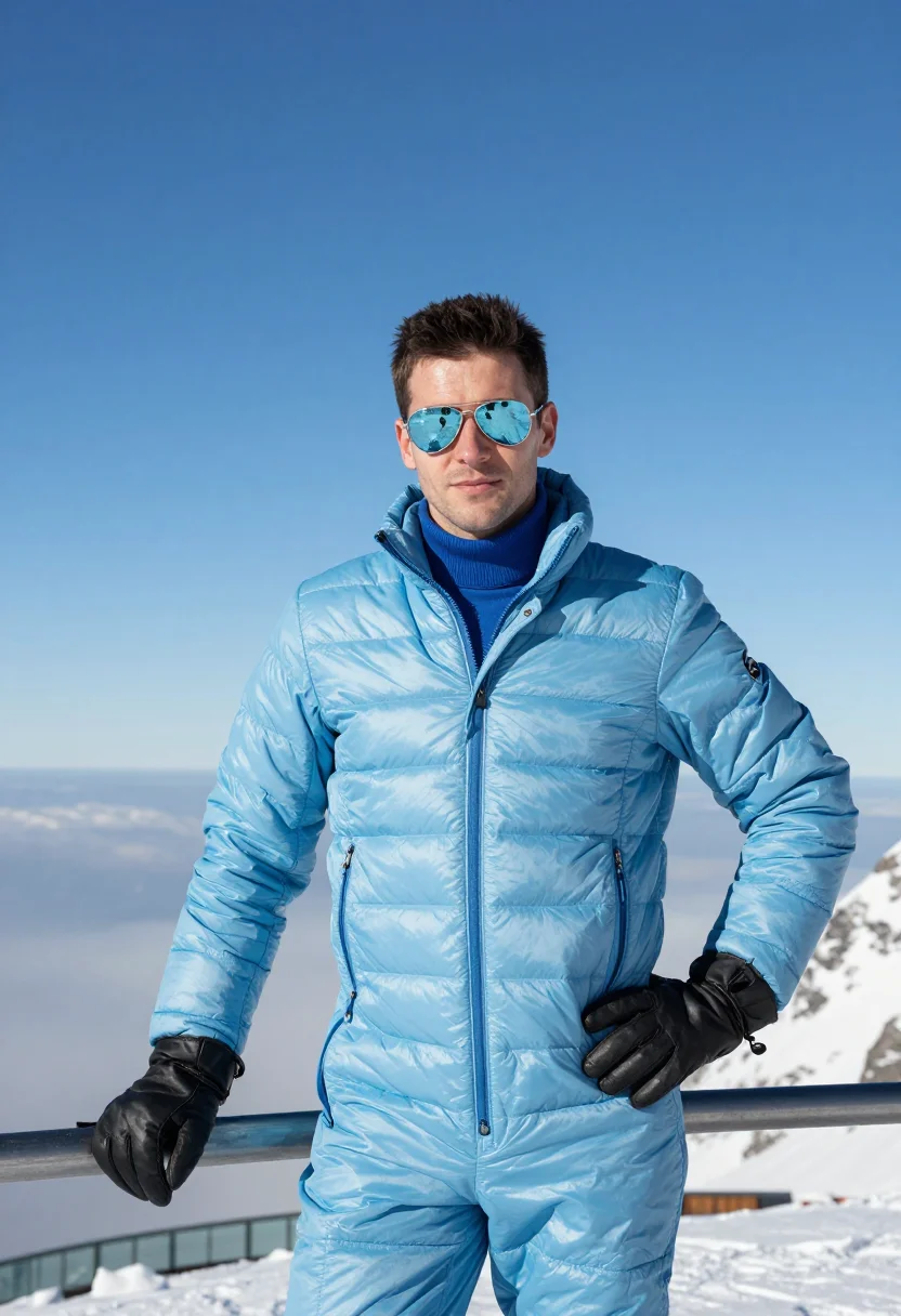 AI ohmss piz gloria sky blue sample — portrait of a man, framed half-length from the crown to the