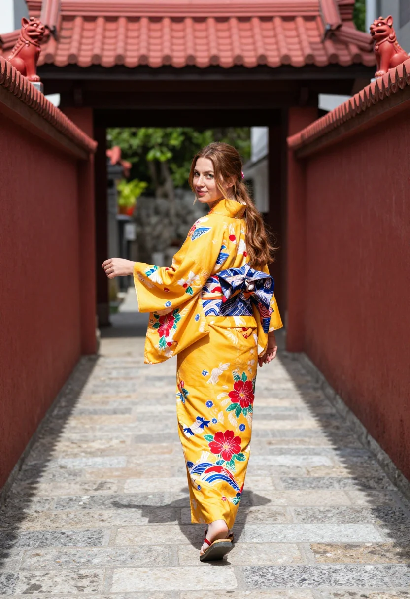 AI okinawa sample — portrait of a woman, full-length portrait of a Western-Europ