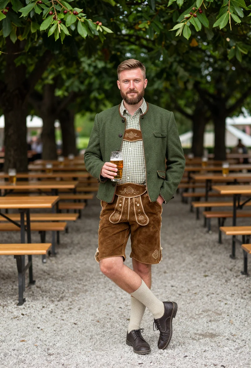 AI oktoberfest lederhosen loden sample — portrait of a man, full-length portrait of a Bavarian man in