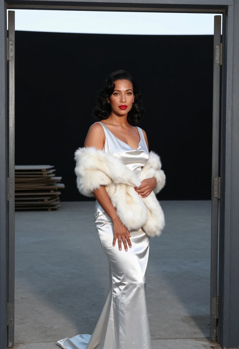 AI old hollywood sample — portrait of a woman, three-quarter-length portrait of a mixe