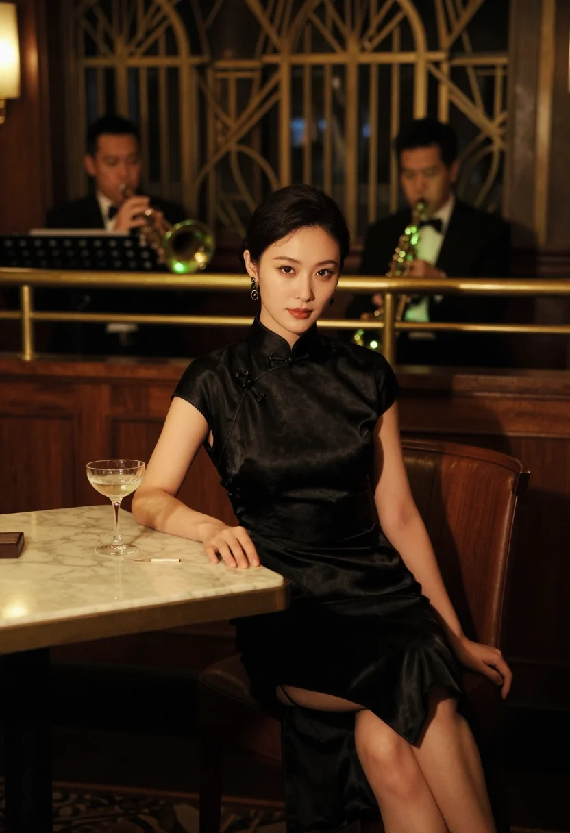 AI old shanghai sample — portrait of a woman, full-length portrait of a Chinese woman