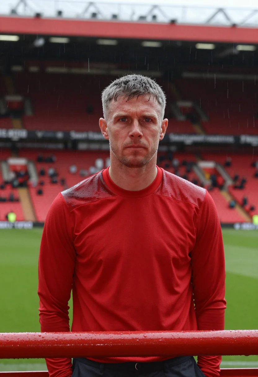 AI old trafford manchester red sample — portrait of a man, an English man in his mid-forties with ru