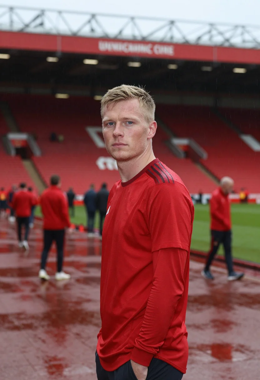 AI old trafford manchester red sample — portrait of a man, a Norwegian man in his early thirties wit