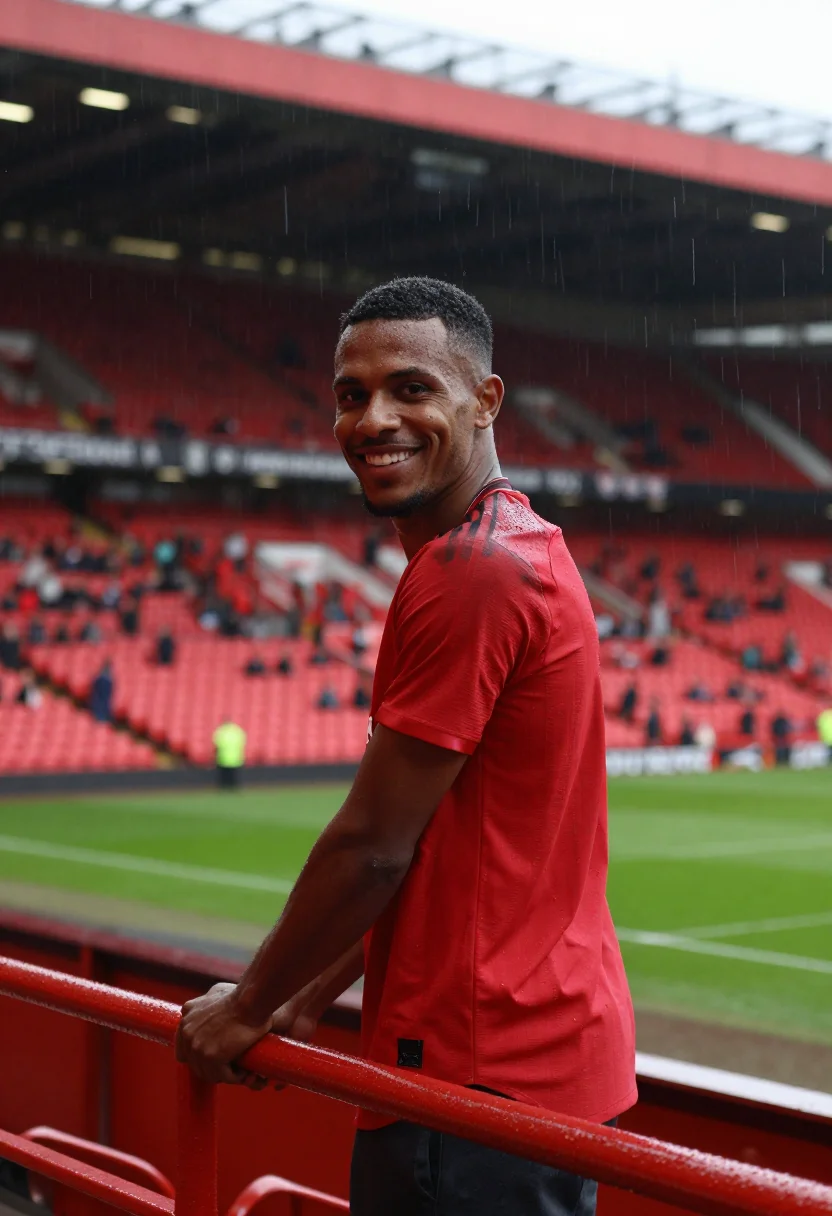 AI old trafford manchester red sample — portrait of a man, a British-Jamaican man in his late twenti