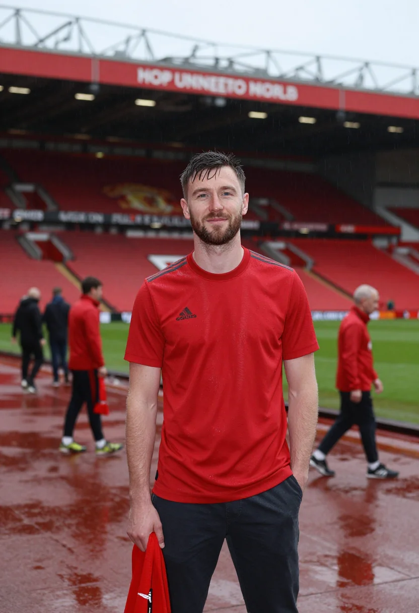AI old trafford manchester red sample — portrait of a man, an Irish man in his late thirties with fa