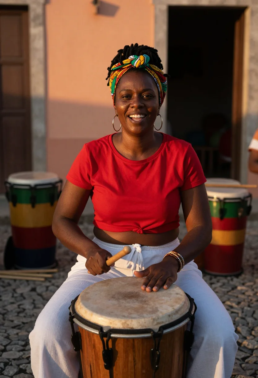 AI olodum pelourinho sample — portrait of a woman, half-length portrait of an Afro-Brazili