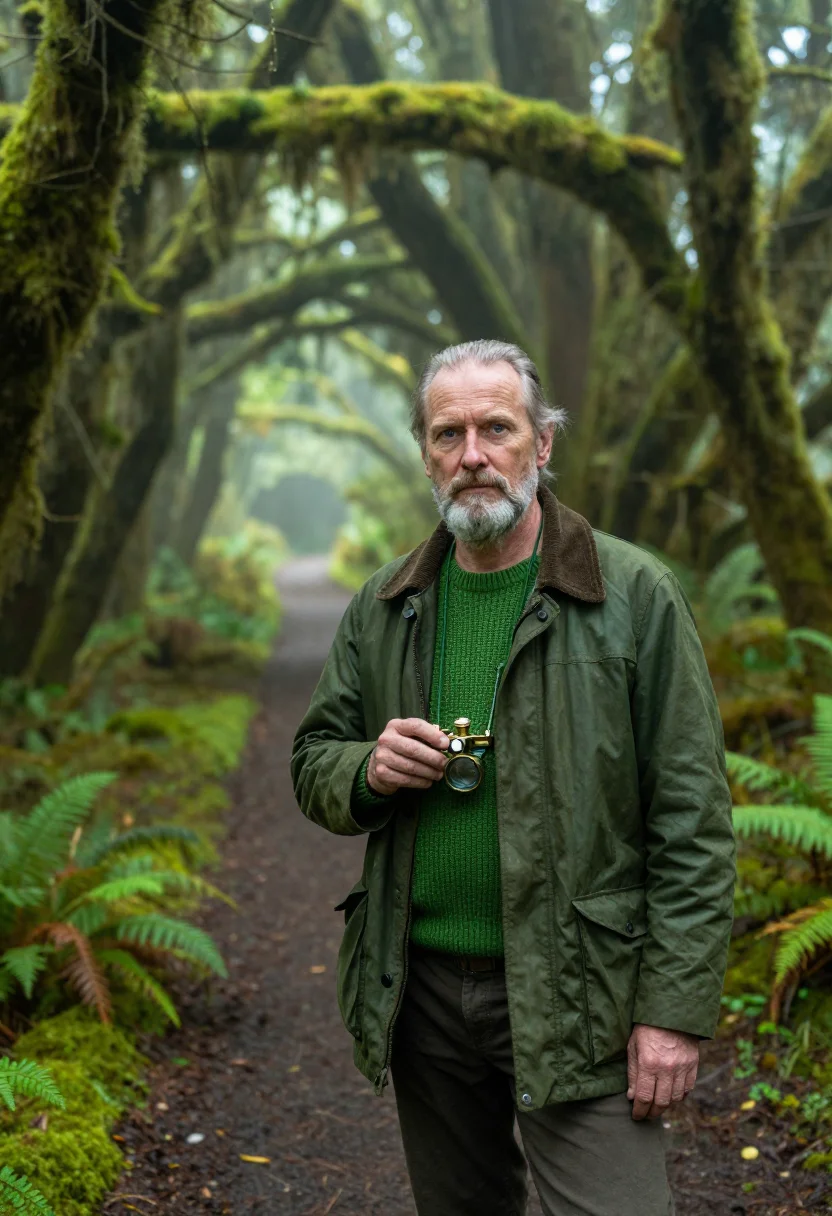 AI olympic forester moss sample — portrait of a man, in his late fifties, Scandinavian-America