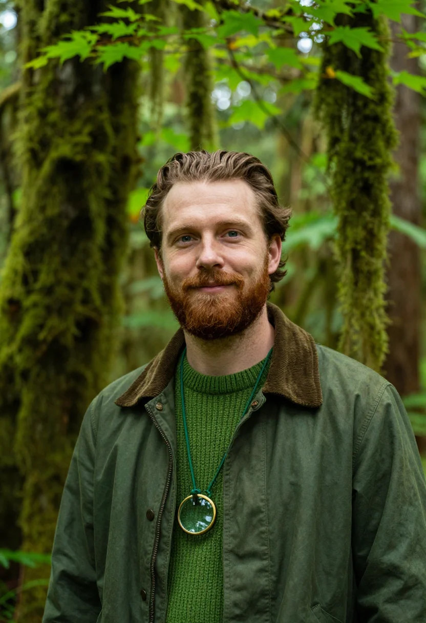 AI olympic forester moss sample — portrait of a man, in his late thirties, Western-European, w