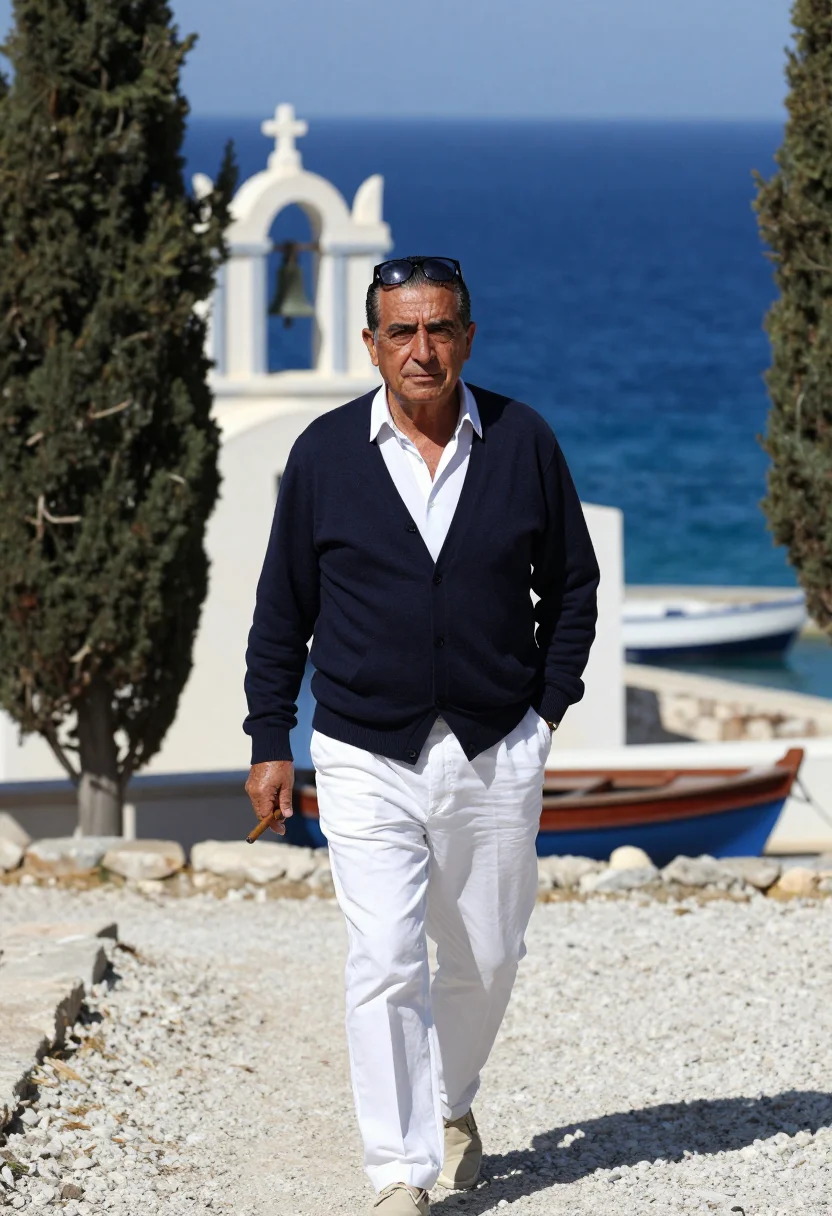 AI onassis sample — portrait of a man, half-length portrait of a Greek man with