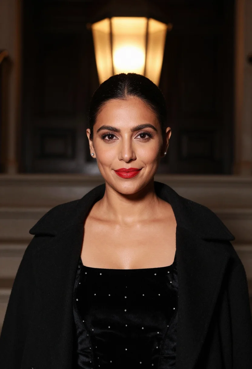 AI opera steps black sample — portrait of a woman, tight headshot of a Latin-American woma