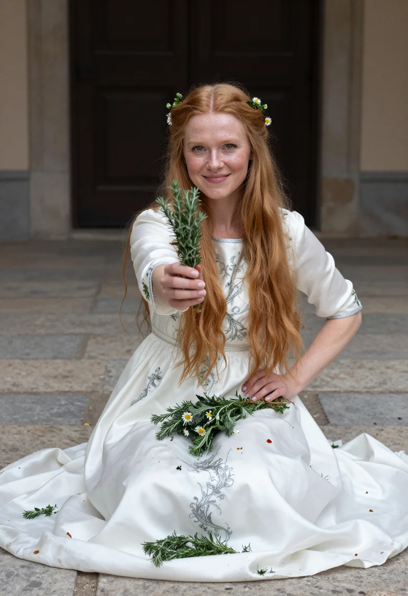 AI ophelia sample — portrait of a woman, half-length portrait of a Northern-Euro