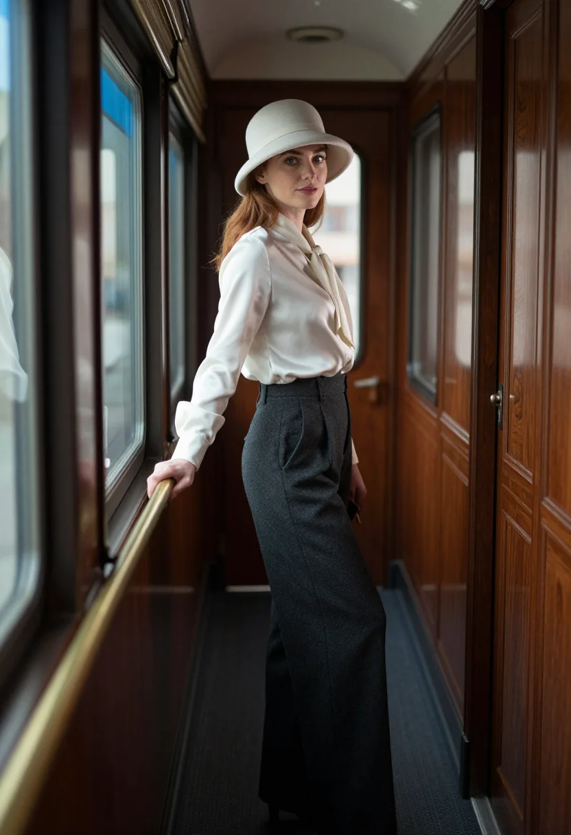 AI orient express sample — portrait of a woman, full-length portrait of a Western-Europ
