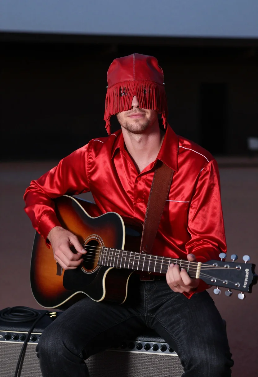 AI orville peck fringe sample — portrait of a man, half-length portrait of a man in his earl