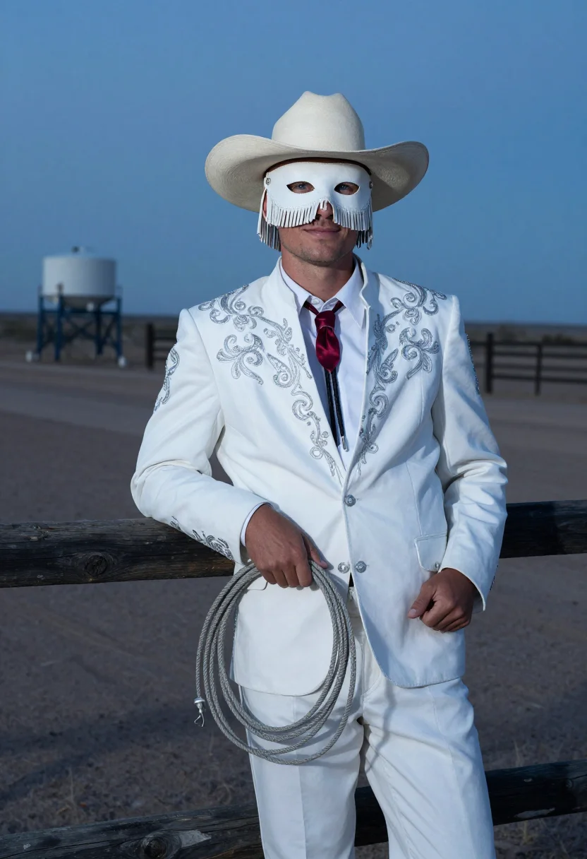 AI orville peck fringe sample — portrait of a man, half-length portrait of a man in his earl