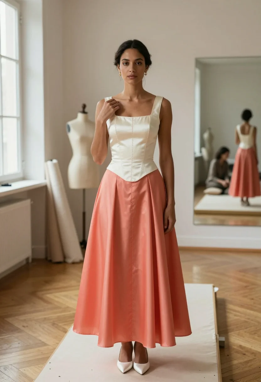 AI oscar de la renta sample — portrait of a woman, close half-length portrait of a mixed-h