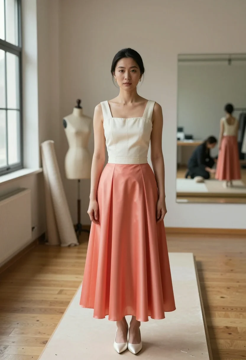 AI oscar de la renta sample — portrait of a woman, three-quarter-length portrait of an Eas