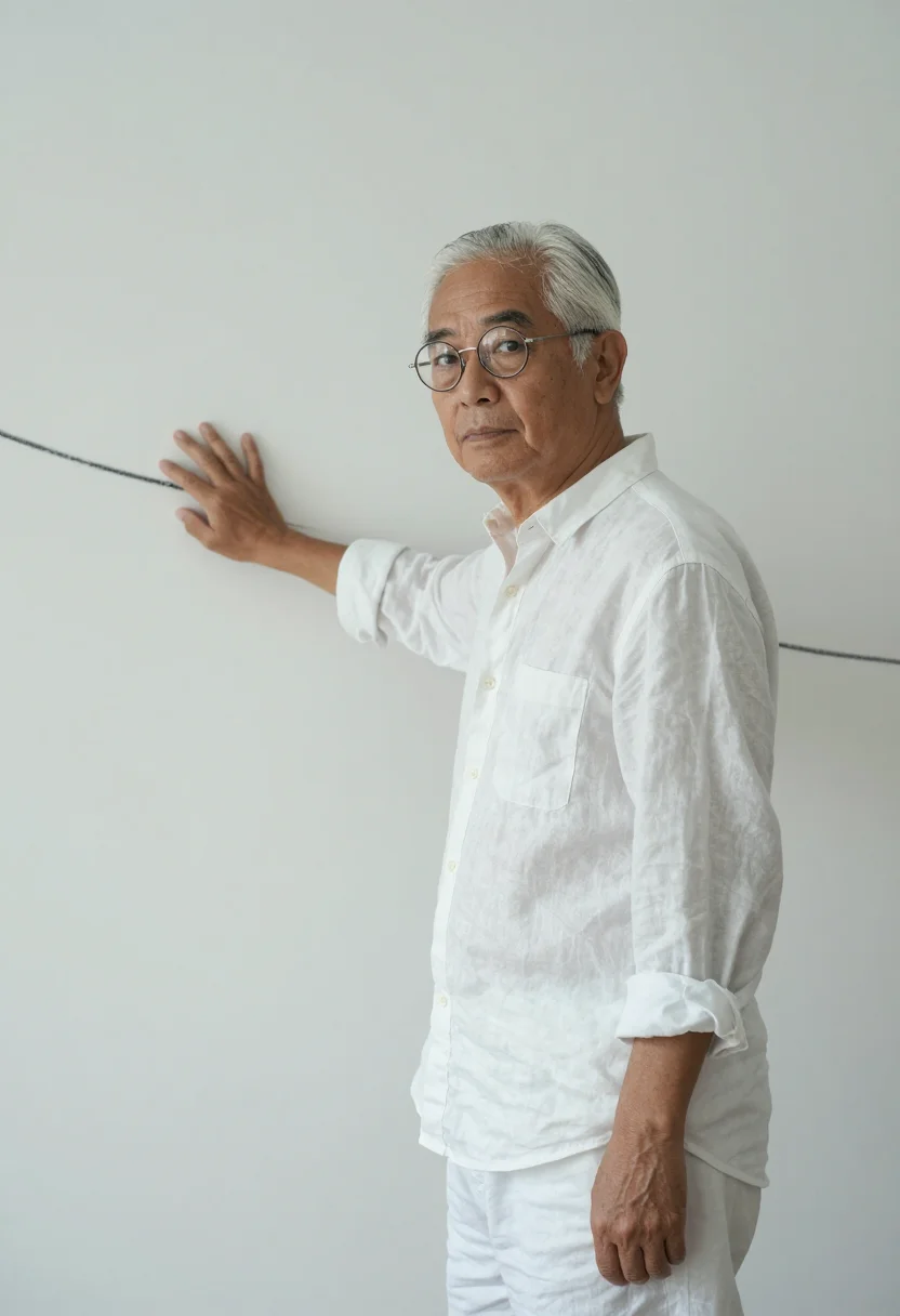 AI oscar niemeyer copacabana january white sample — portrait of a man, framed half-length, cropped at the hips,