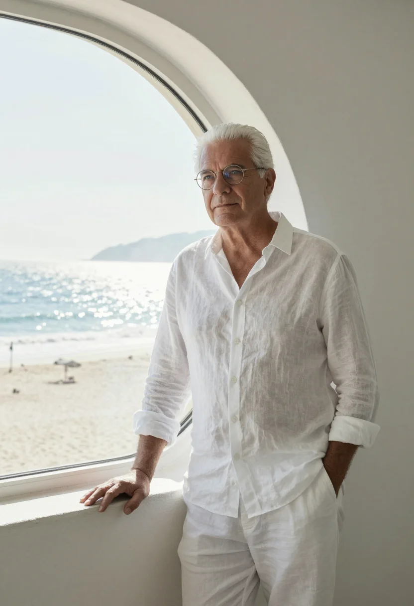 AI oscar niemeyer copacabana january white sample — portrait of a man, framed half-length, cropped at the hips,