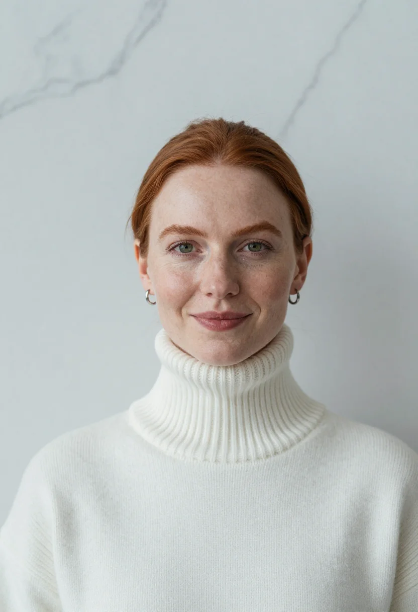AI oslo opera white sample — portrait of a woman, framed head and shoulders, tighter, the