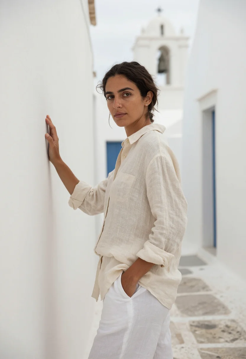 AI ostuni white sample — portrait of a woman, framed half-length, a woman with golden