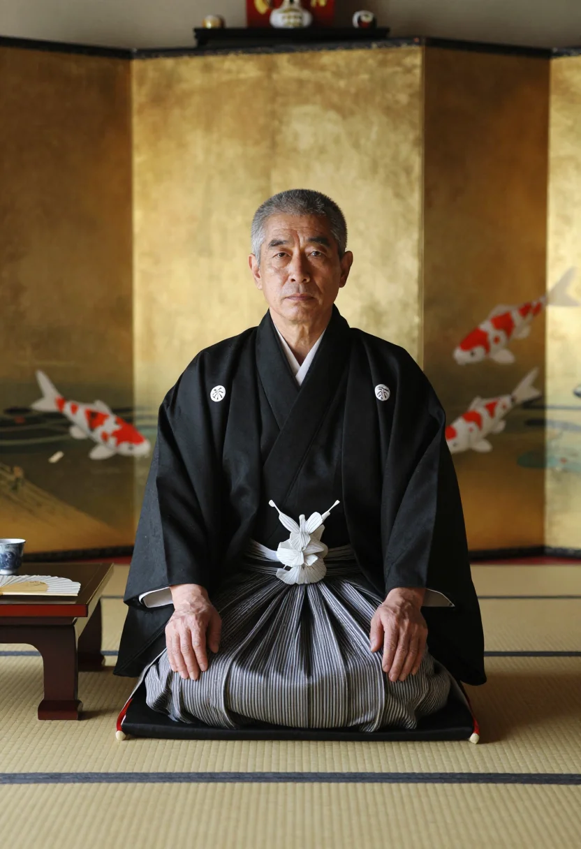 Example portrait from the AI Oyabun — Free Preview, Train Once