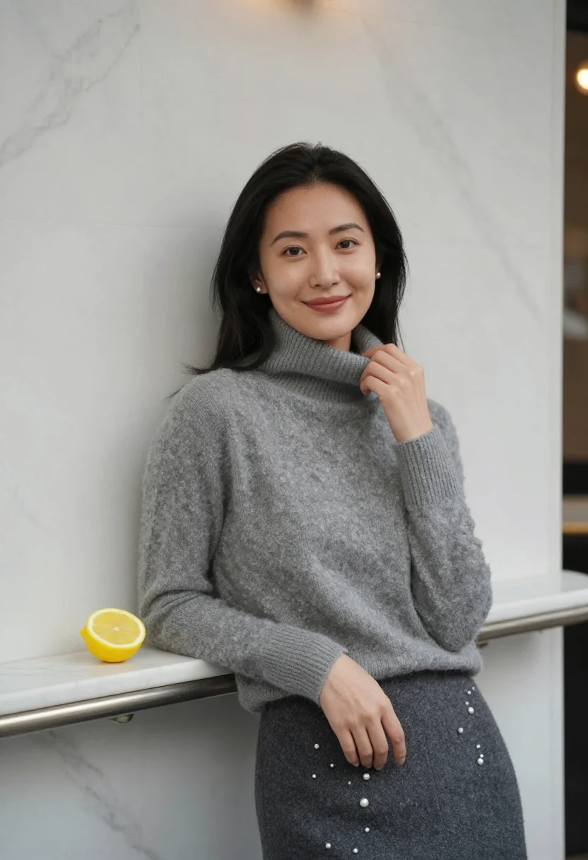 AI oyster bar paris january lemon sample — portrait of a woman, framed half-length from the waist up, t