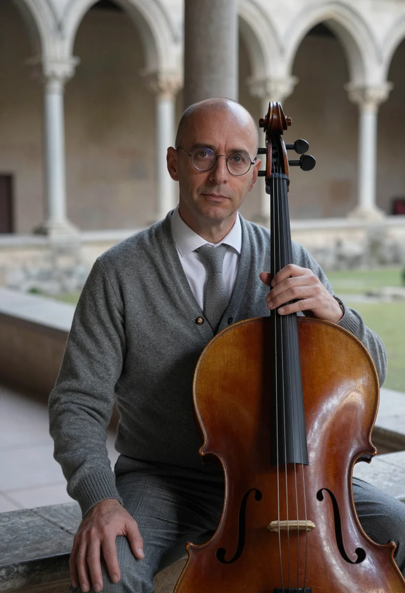 AI pablo casals prades november grey sample — portrait of a man, framed tight, head and shoulders, the bod