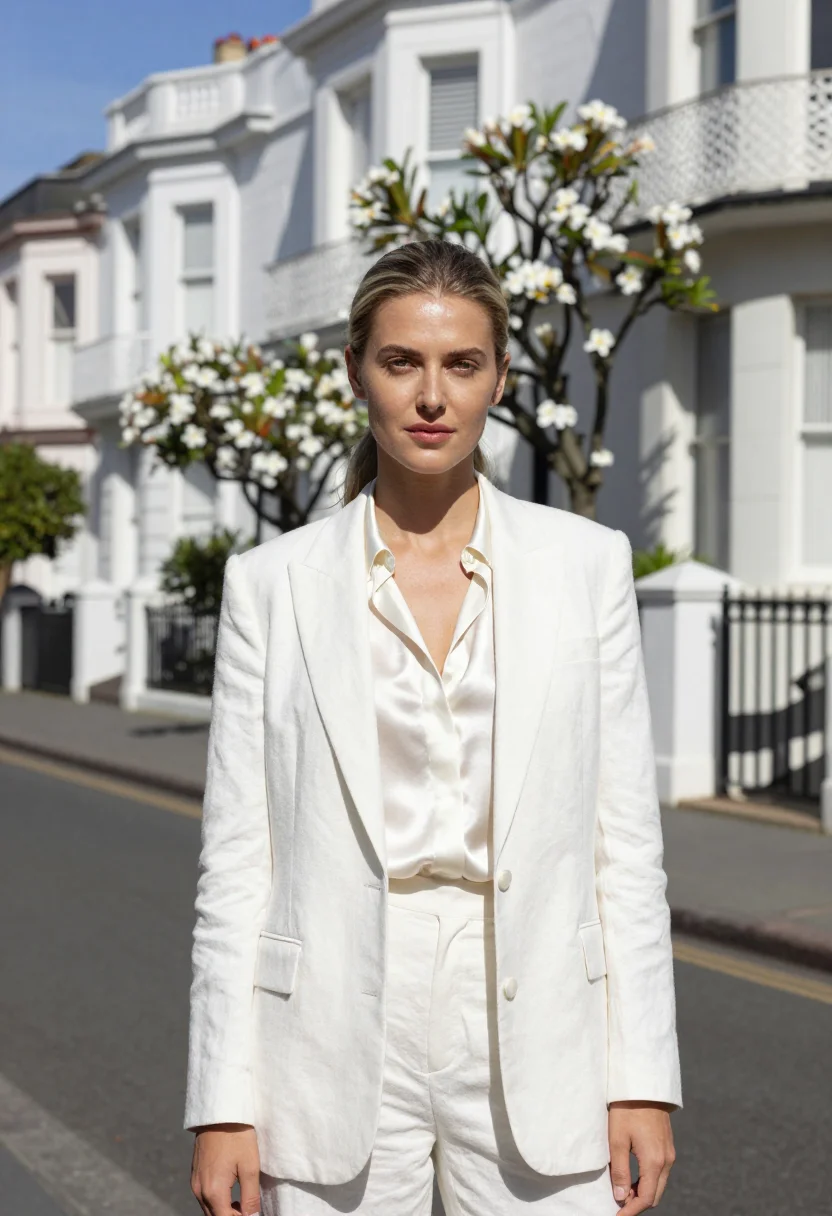 AI paddington fashion designer iron lace white sample — portrait of a woman, a fashion designer in her late twenties