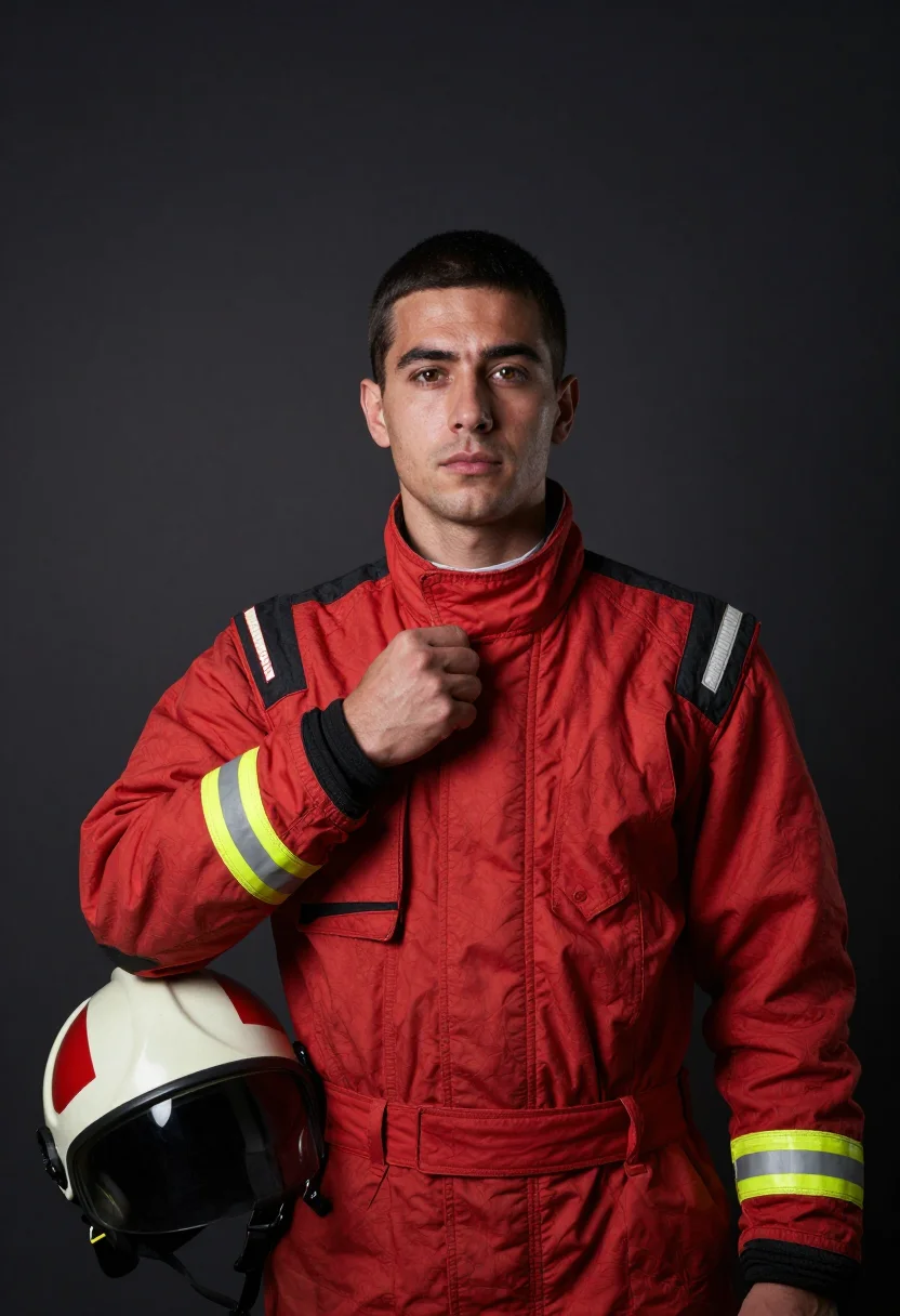 AI paddock suit sample — portrait of a man, chest-up portrait of a Western-European m