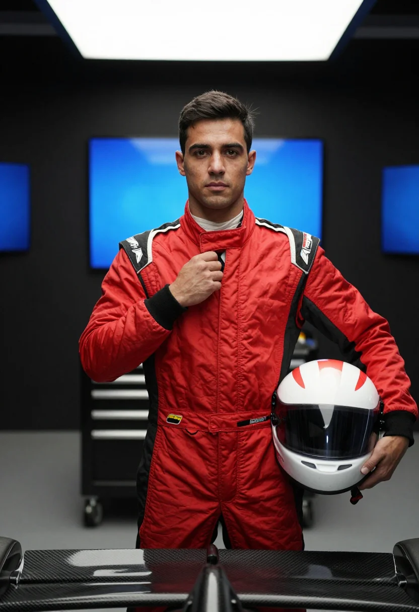 AI paddock suit sample — portrait of a man, chest-up portrait of a Western-European m