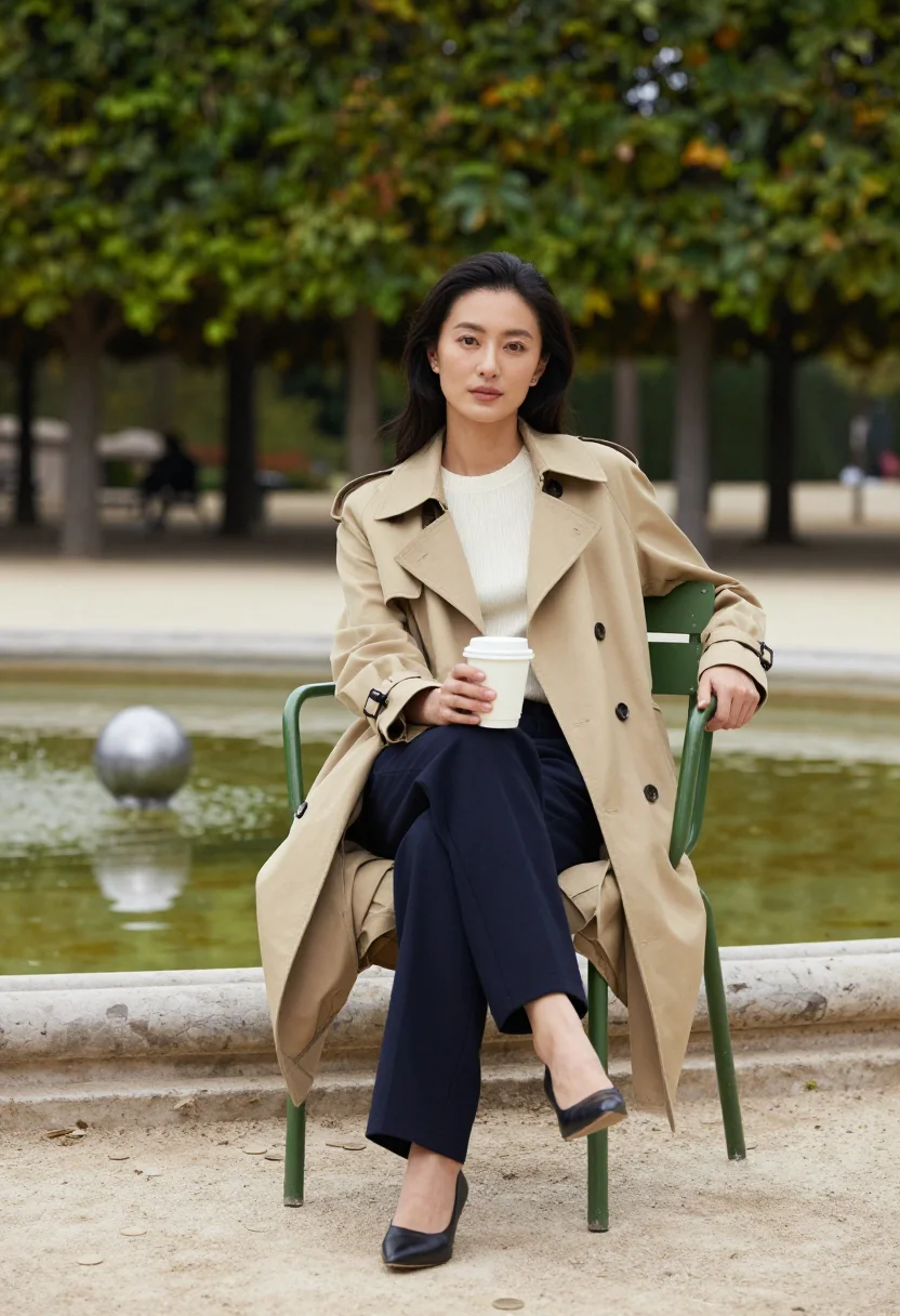AI palais royal sample — portrait of a woman, full-length portrait of an East-Asian w