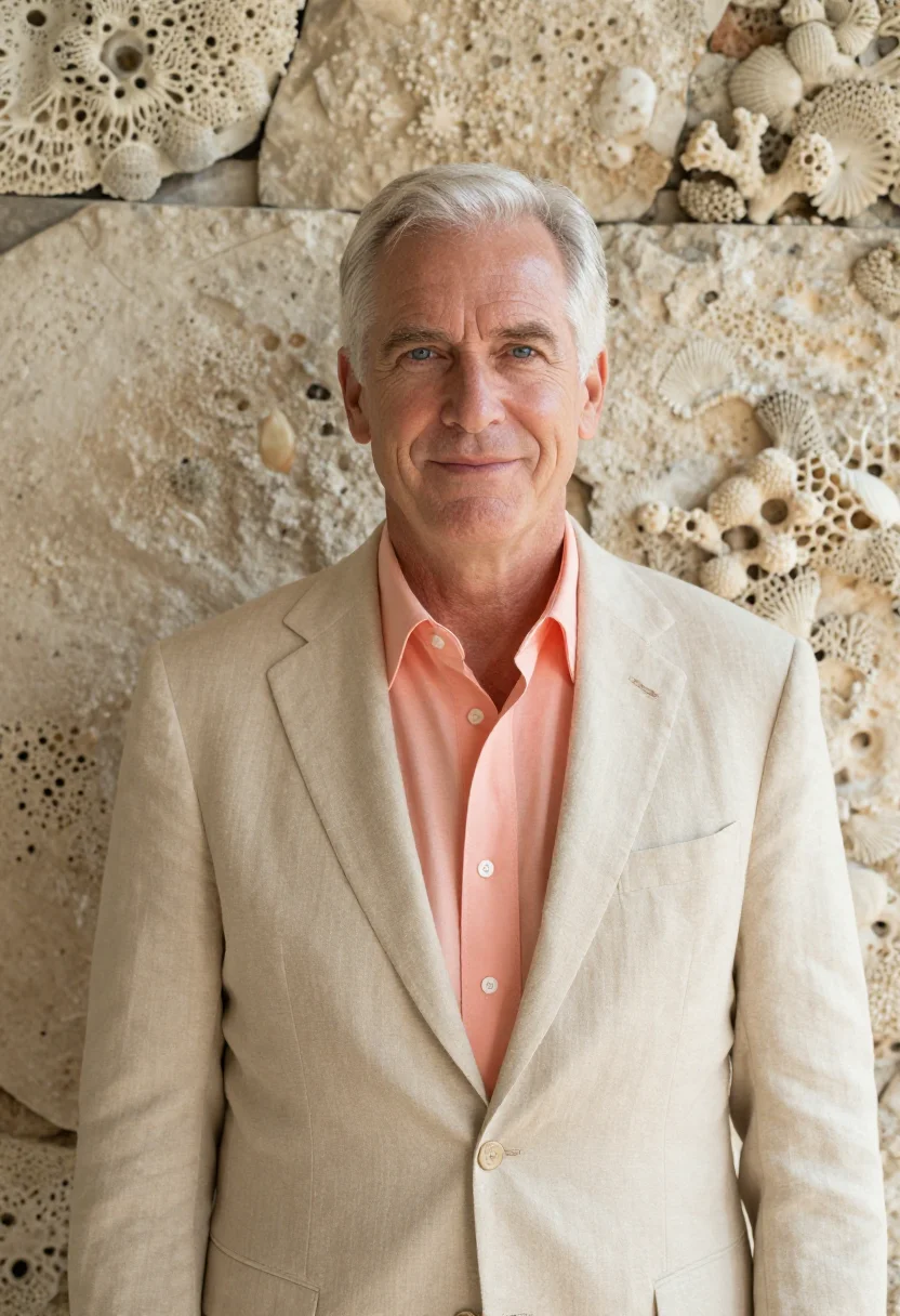 AI palm beach wealth advisor coral stone sample — portrait of a man, a wealth advisor in his sixties of Wester