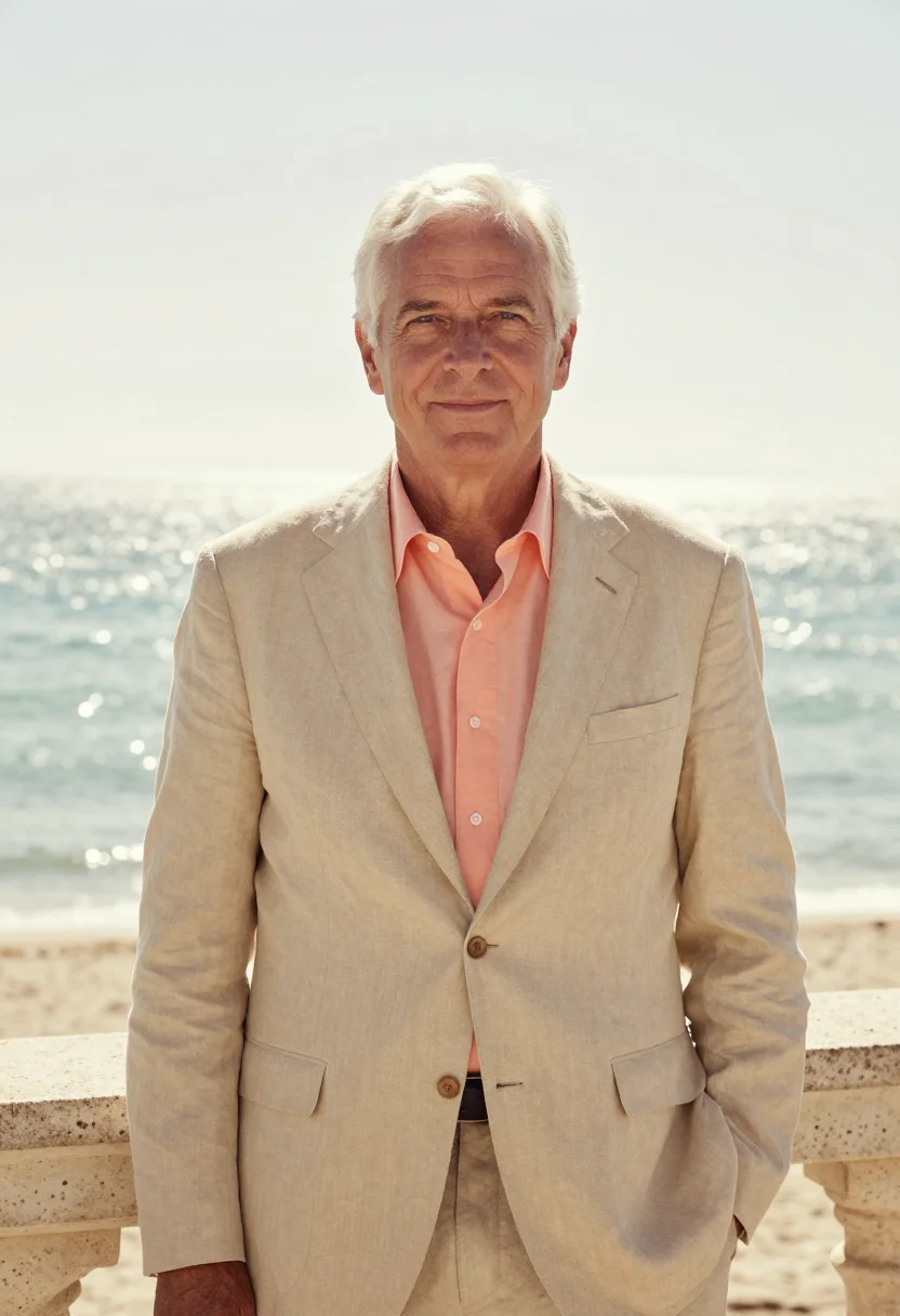 AI palm beach wealth advisor coral stone sample — portrait of a man, a wealth advisor in his sixties of Wester