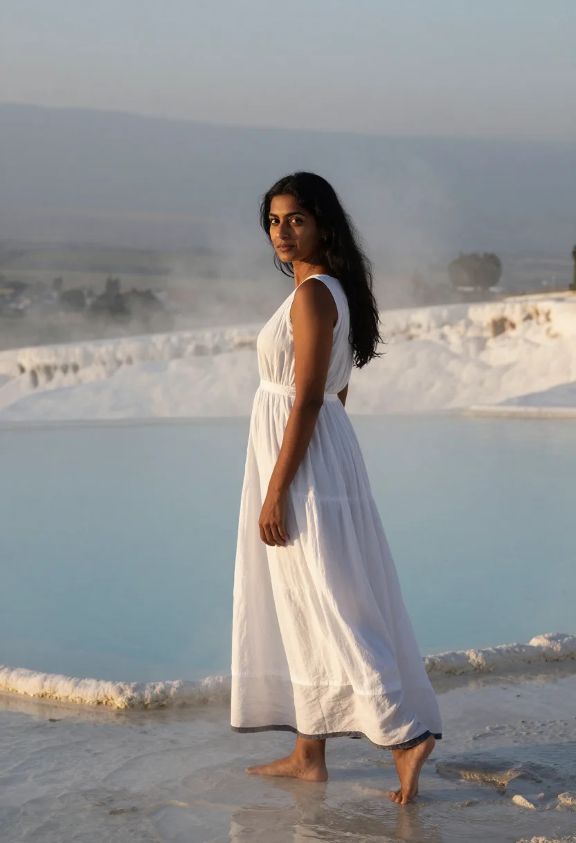 AI pamukkale sample — portrait of a woman, three-quarter-length portrait of a Sout
