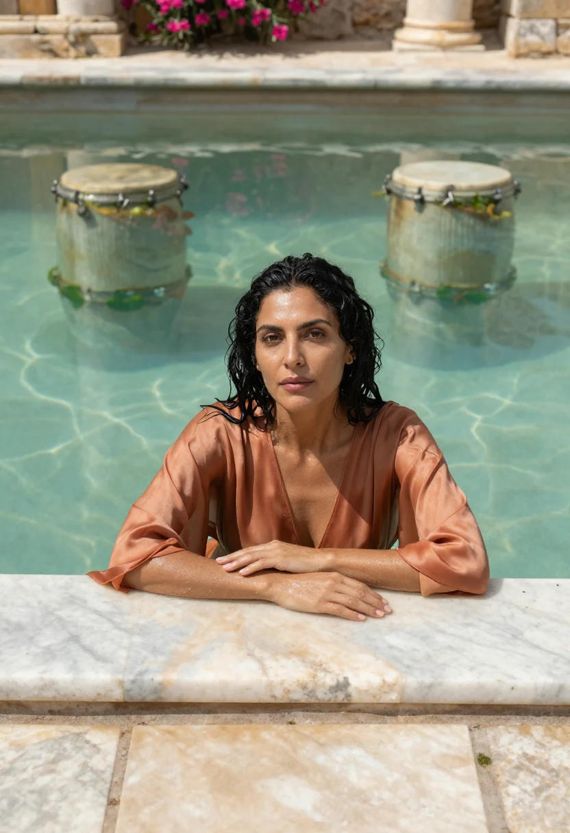AI pamukkale sample — portrait of a woman, half-length portrait of a Latin-America
