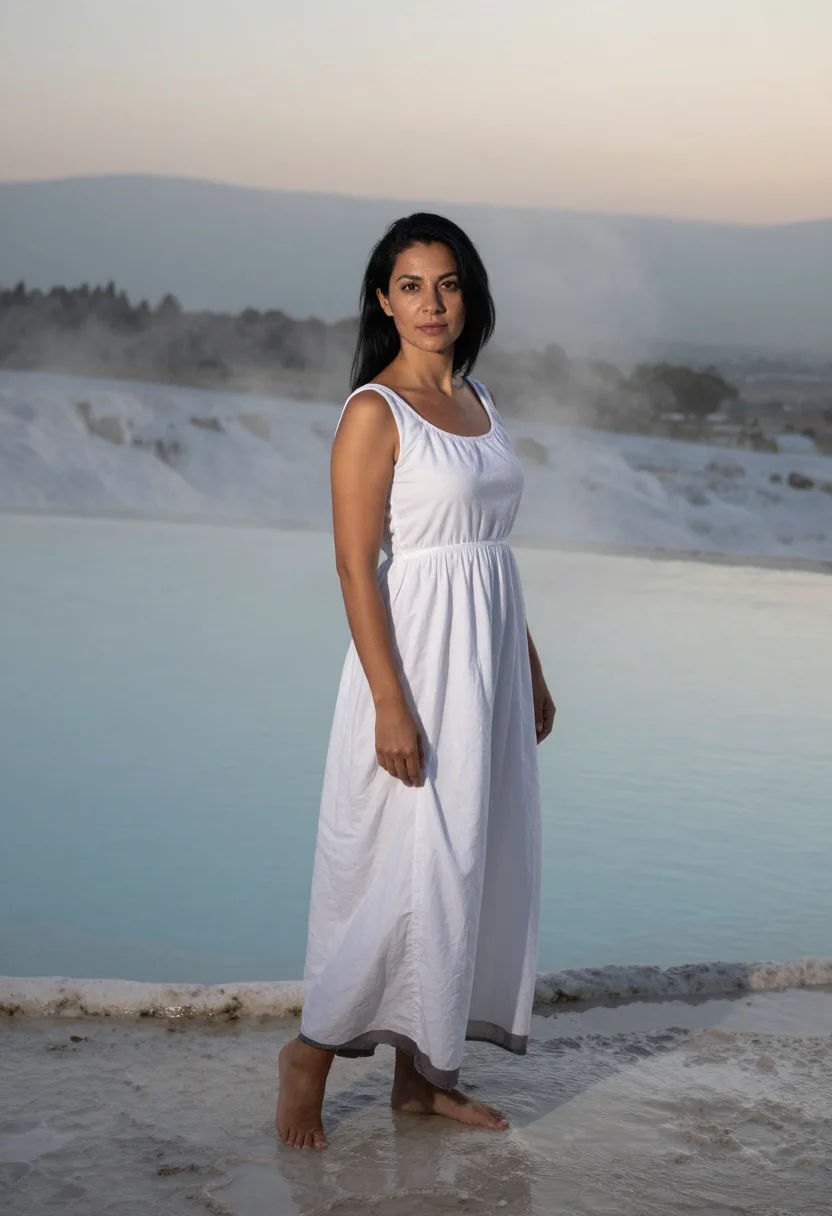 AI pamukkale sample — portrait of a woman, full-length portrait of a Turkish woman