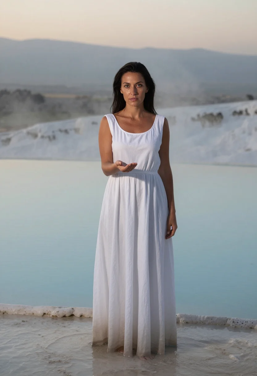 AI pamukkale sample — portrait of a woman, half-length portrait of a Western-Europ