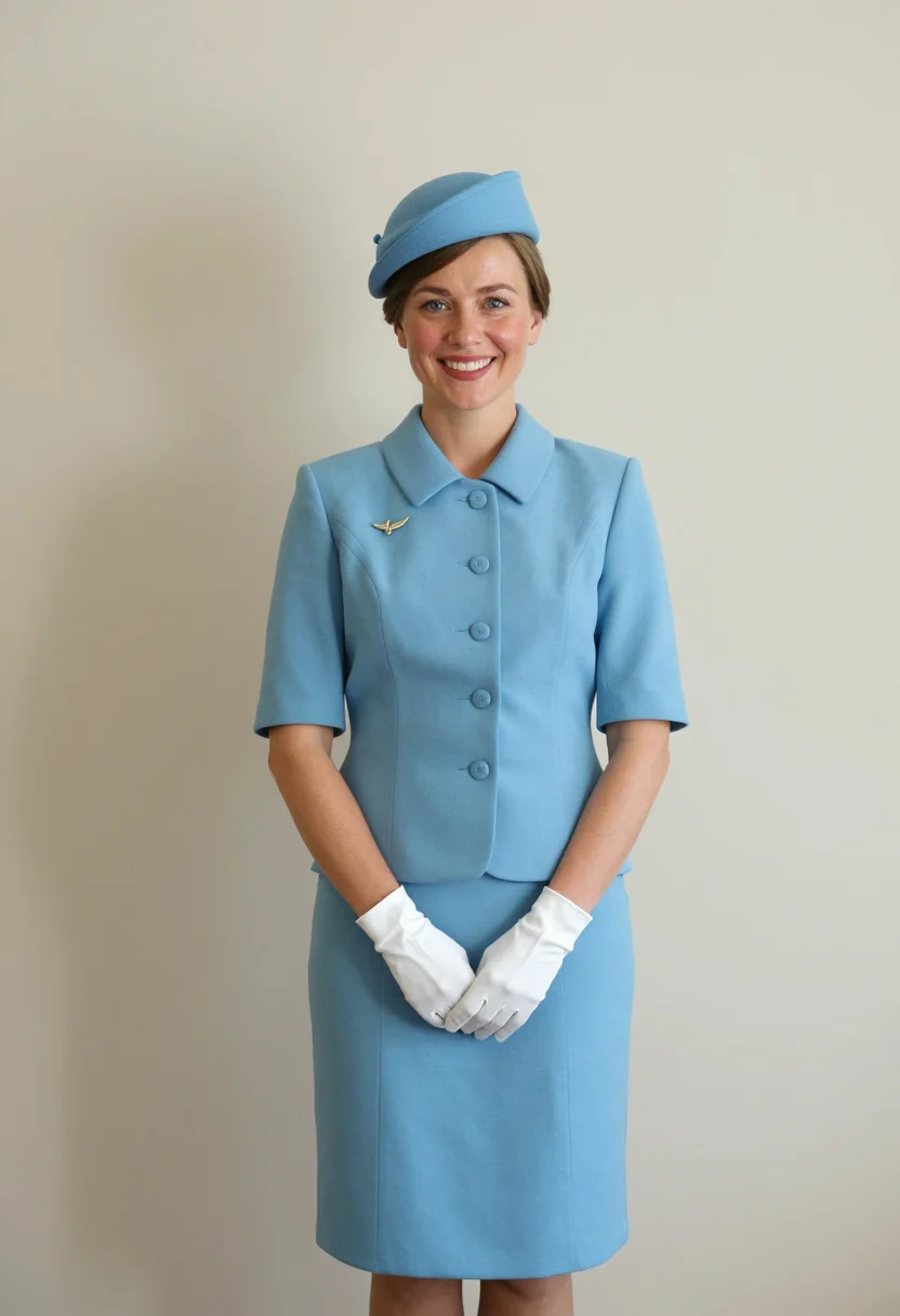AI pan am sixties sample — portrait of a woman, half-length portrait of a Western-Europ