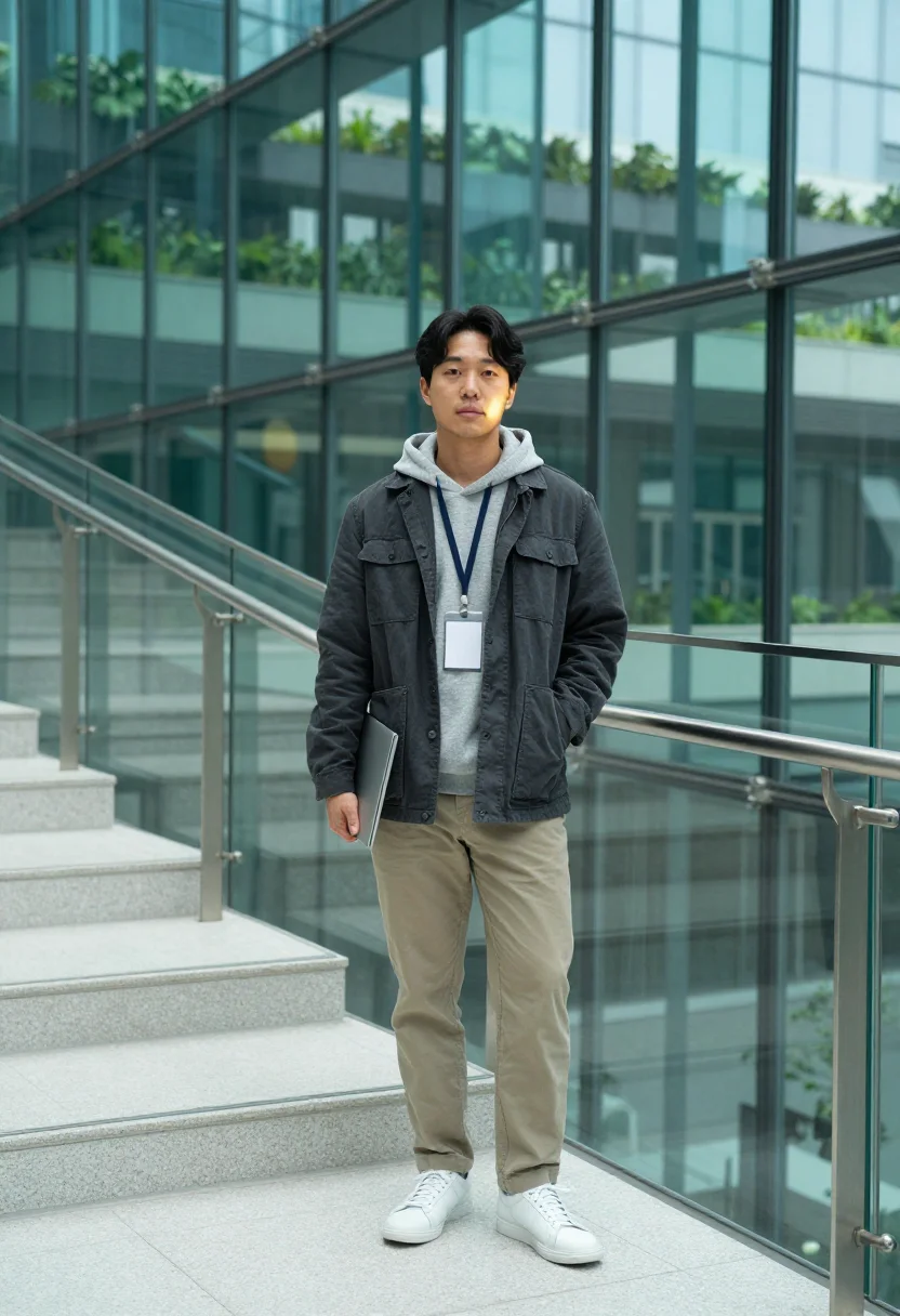 AI pangyo valley sample — portrait of a man, full-length portrait of a Korean man in h