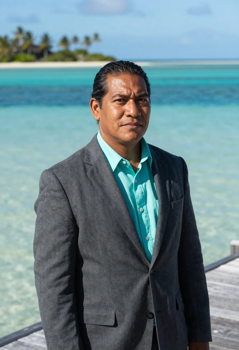 AI papeete pearl farm director black pearl lagoon sample — portrait of a man, a pearl farm director in his late forties
