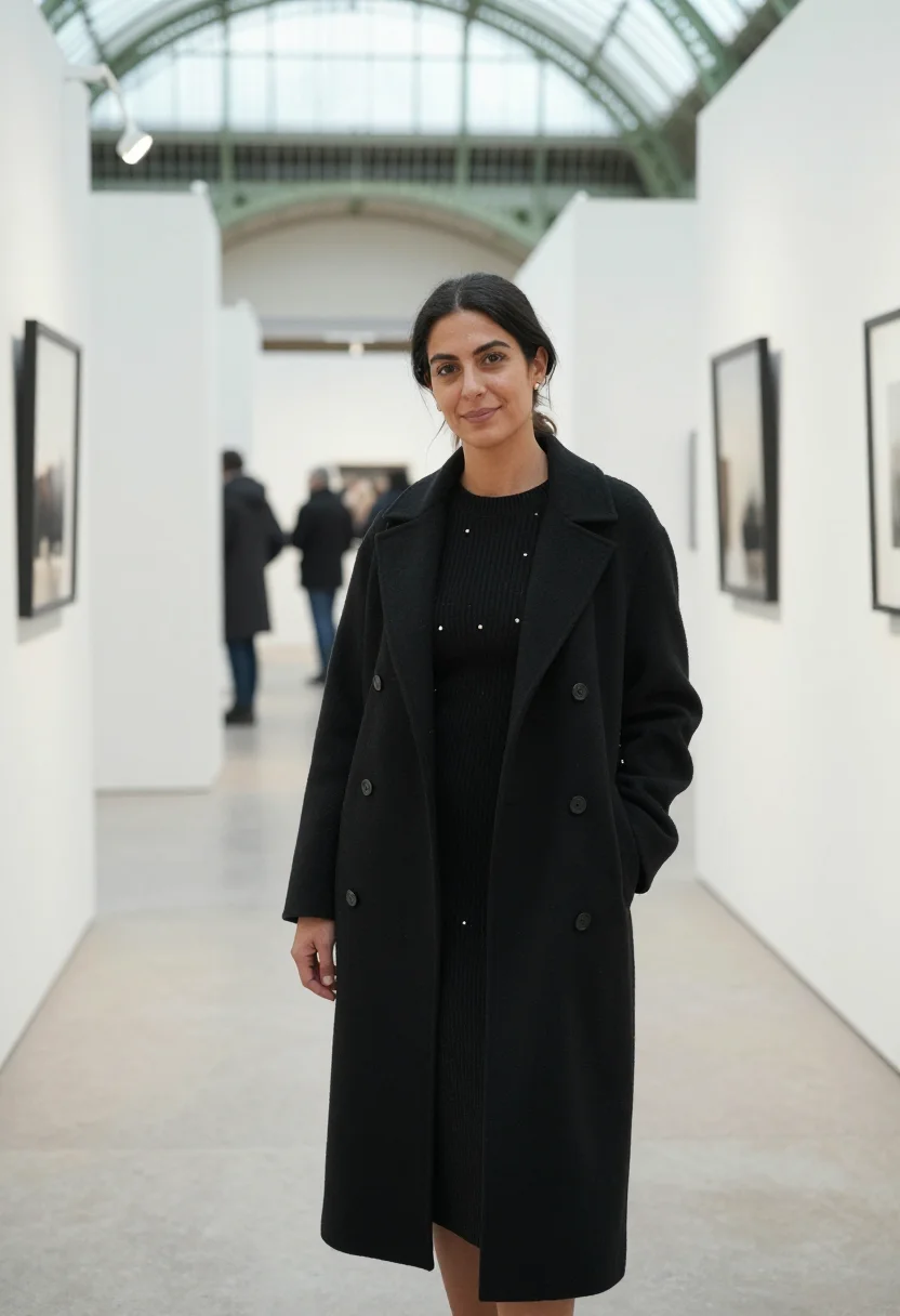 AI paris photo grand palais black sample — portrait of a woman, framed half-length from the head to the