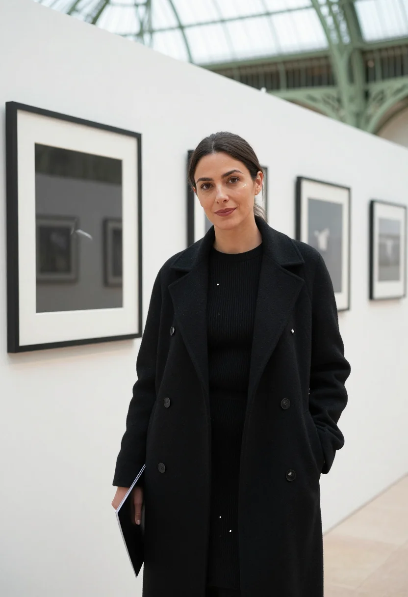 AI paris photo grand palais black sample — portrait of a woman, framed half-length from the head to the