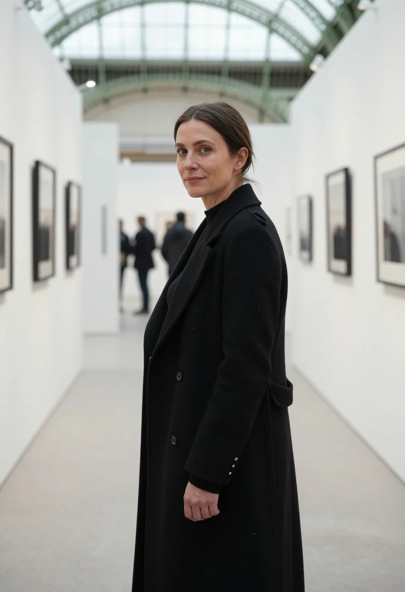 AI paris photo grand palais black sample — portrait of a woman, framed tight, head and shoulders, the b