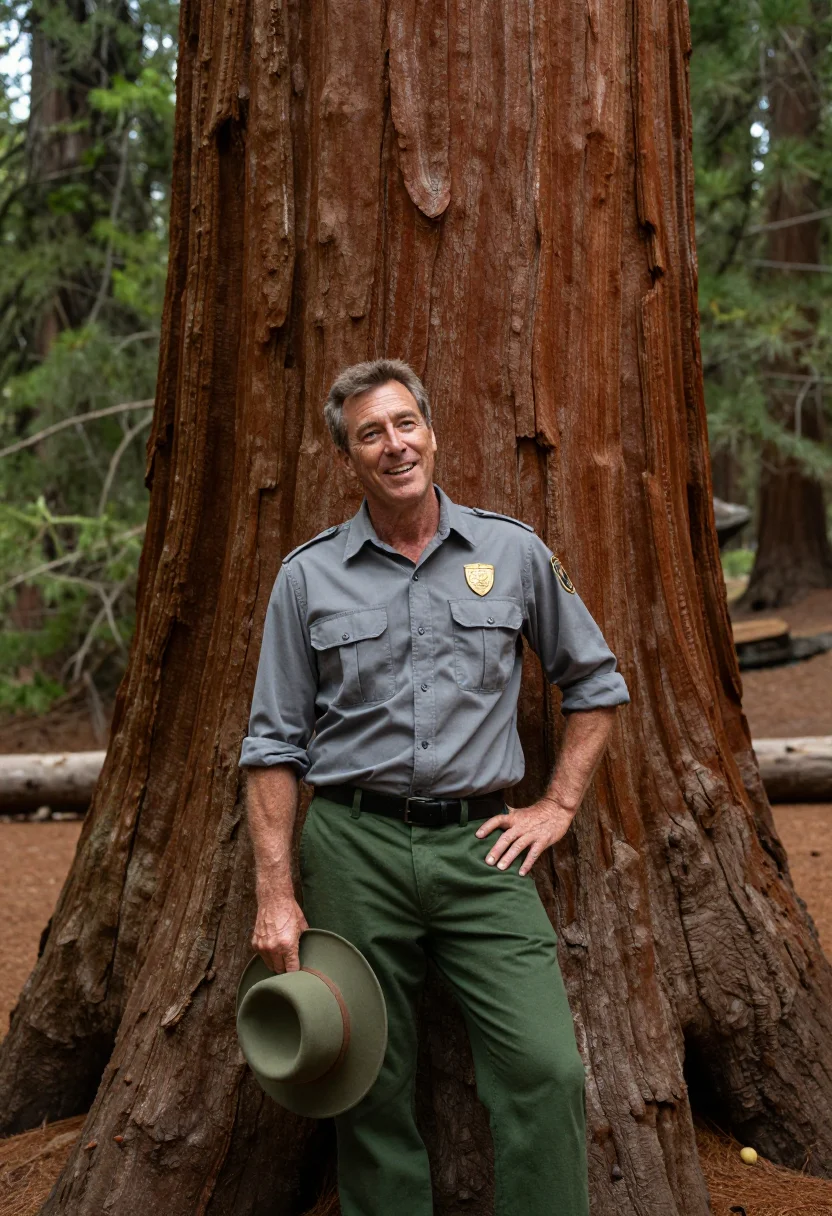AI park ranger sample — portrait of a man, three-quarter-length portrait of an Ameri