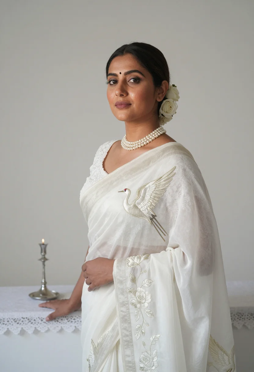 AI parsi gara sample — portrait of a woman, waist-up turned portrait of a Parsi wom